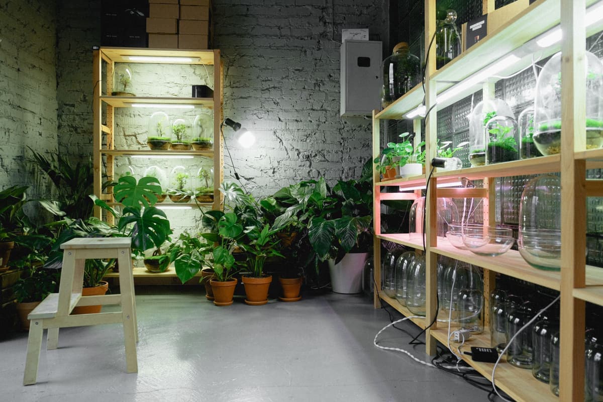 A small battery puck light mounted under a shelf